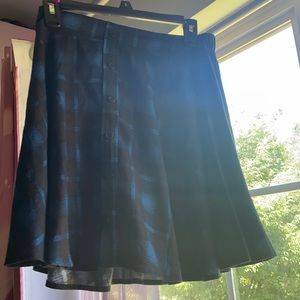 School girl plaid black and blue skirt hot topic